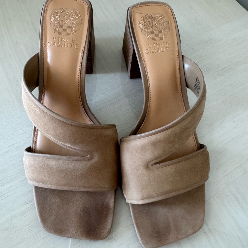 Vince Camuto Women's Brown Suede Mules